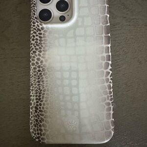 Velvet Caviar iPhone 14 Pro Max Luxurious White Crocodile Pattern Phone Case